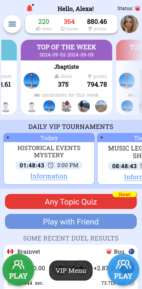 Quiz Duels and Tournaments