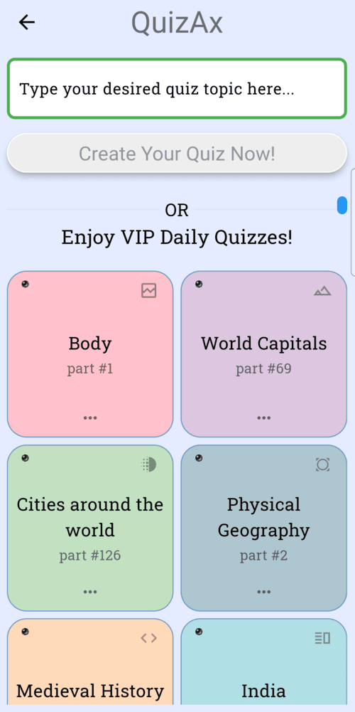 QuizAx - Any Topic Quiz and Trivia