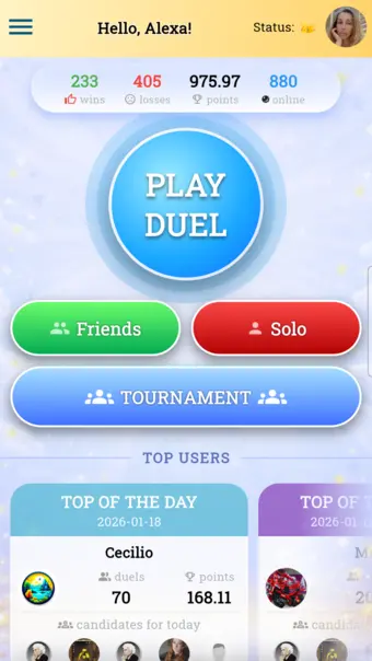 Trivia app battles